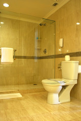 Naklejka na ściany i meble hotel bath room with toilet