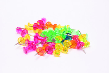 Multicoloured Pins, isolated on white