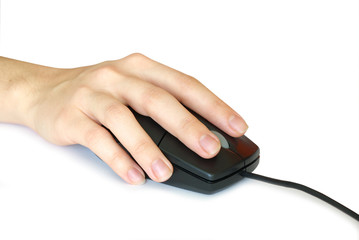 computer mouse in hand