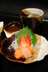 Plate of japanese sashimi apprtizer