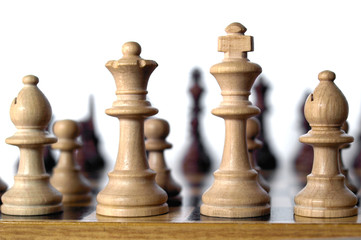 Chess game board with pieces