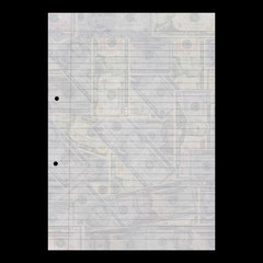Blank sheet of A4 paper with American dollars watermark