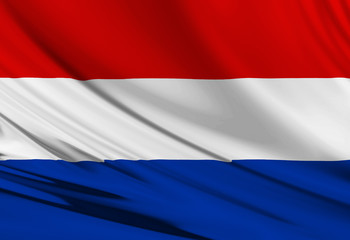 Dutch flag waving in the wind