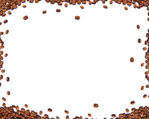 Coffee seeds isolated on a white background