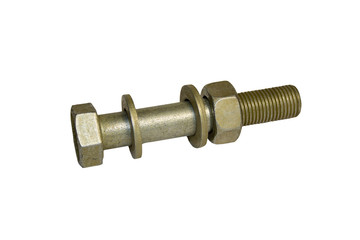 Fototapeta premium Fixture complete : bolt, washer and nut isolated from background