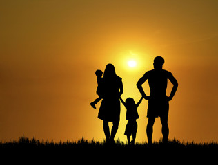 family at sunset 4