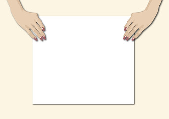 hands holding blank sign