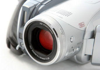 Close Up shot of hdv handy camcorder