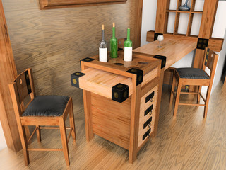 Bar in a hall of hotel