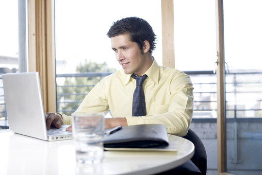 young business man at his desk