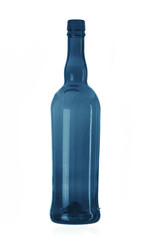 Empty bottle worth on a white background