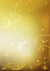 Fototapeta na wymiar Golden Floral - background illustration