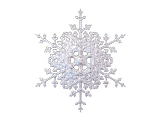 An isolated snowflake on white background