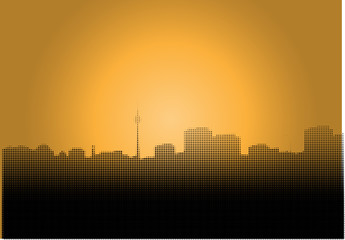 Silhouette Berlins in Rasteroptik © Tetastock