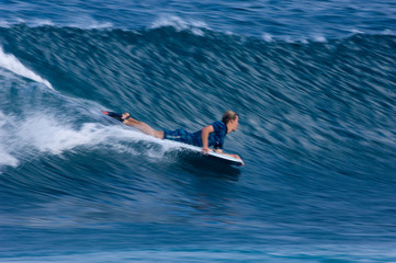 bodyboarder with motion blur