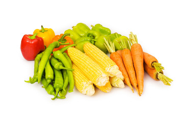 Various vegetables isolated on the white background