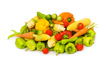 Various vegetables isolated on the white background