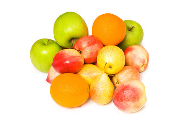 Various frutis isolated on the white background