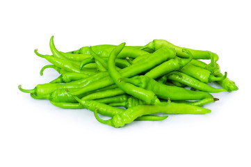 Green peppers isolated on the white background