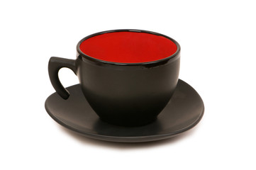 Black cup isolated on the white background