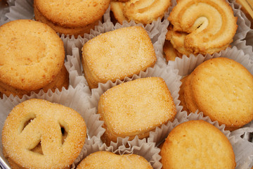 Many different type of cookies put together.