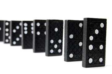 chain of dominoes isolated on a white background