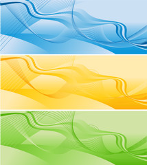 abstract wavy vector tepmlate in three colors