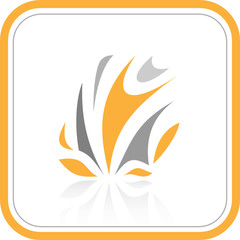 Vector abstract internet icon. Orange set. Simply change.