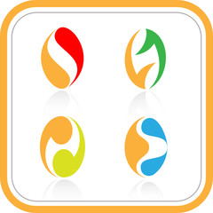 Vector abstract internet icons. Orange set.