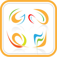 Vector abstract internet icons. Orange set. Simply change.