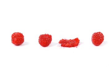 Raspberries isolated on a white background