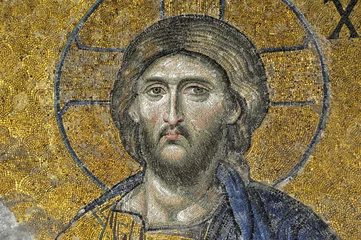 Fotobehang deesis-mosaic, Hagia Sophia, Istanbul © senai aksoy