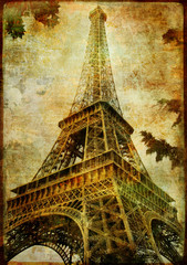 Eiffel tower - vintage card