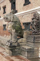 Statue of Mythical Beast. Durbar Square, Bhaktapur, Nepal