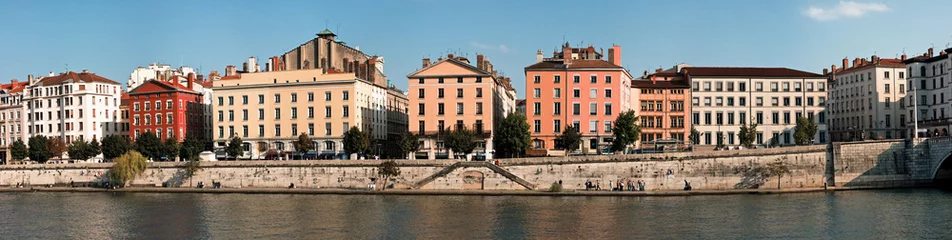 Afwasbaar Fotobehang Stad aan het water Lyon, kades van de Saône