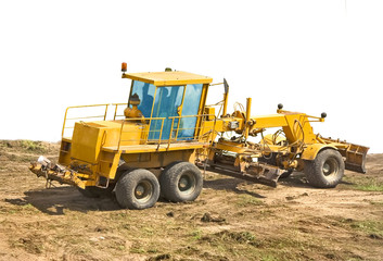 The big orange road scraper. Upper isolated.