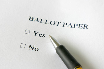 Referendum ballot paper - vote yes or no