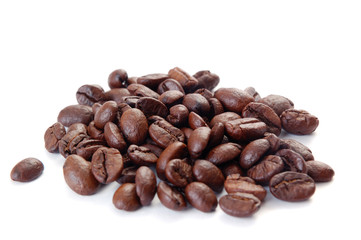 Coffee Beans isolated on white background.Studio shot