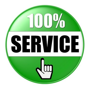 100% service button - green