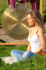 Photo of  blonde in sunbeams
