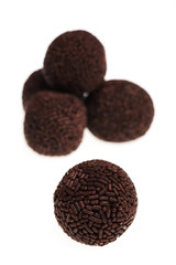 Several assorted chocolate rum truffles