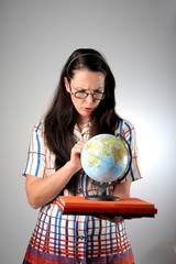 student with globe © olly