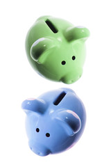 Piggy Banks on Isolated White Background