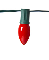 Naklejka premium A red Christmas light decoration on a white background