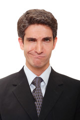 Businessman with silly facial expression