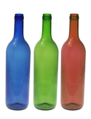 Three Glass Bottles on Isolated White Background
