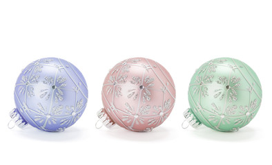 Christmas Baubles on Isolated White Background