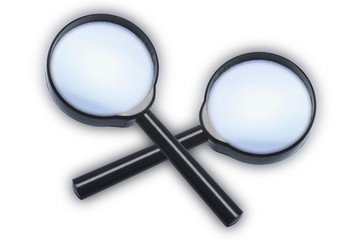 Magnifying Glasses on with White Background