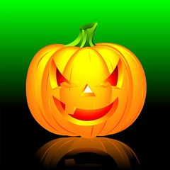 vector illustration on a Halloween theme with pumpkin