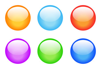 Set of glassy buttons for decoration, navigation or logo